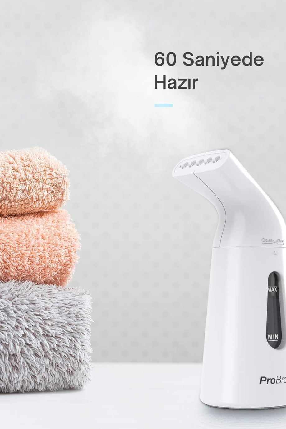 Giysi Buharlayıcı 850W, Ultra Hızlı Isıtma