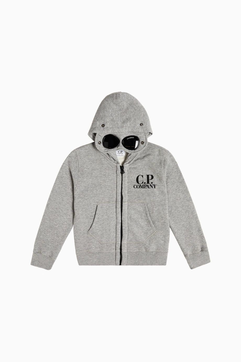 Goggle Gri Çocuk Fermuarlı Kapüşonlu Sweatshirt