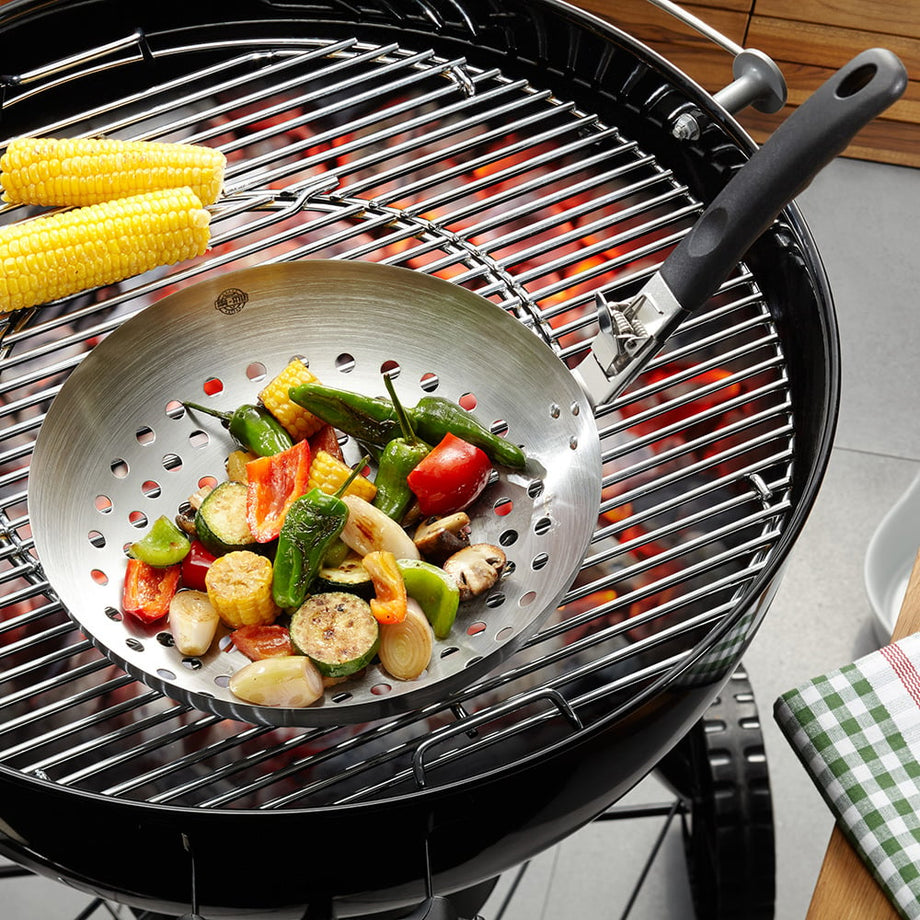 BBQ Sebze Wok,Paslanmaz Çelik, Çevre Dostu, Fırın ve Bulaşık Makinesi Uyumlu