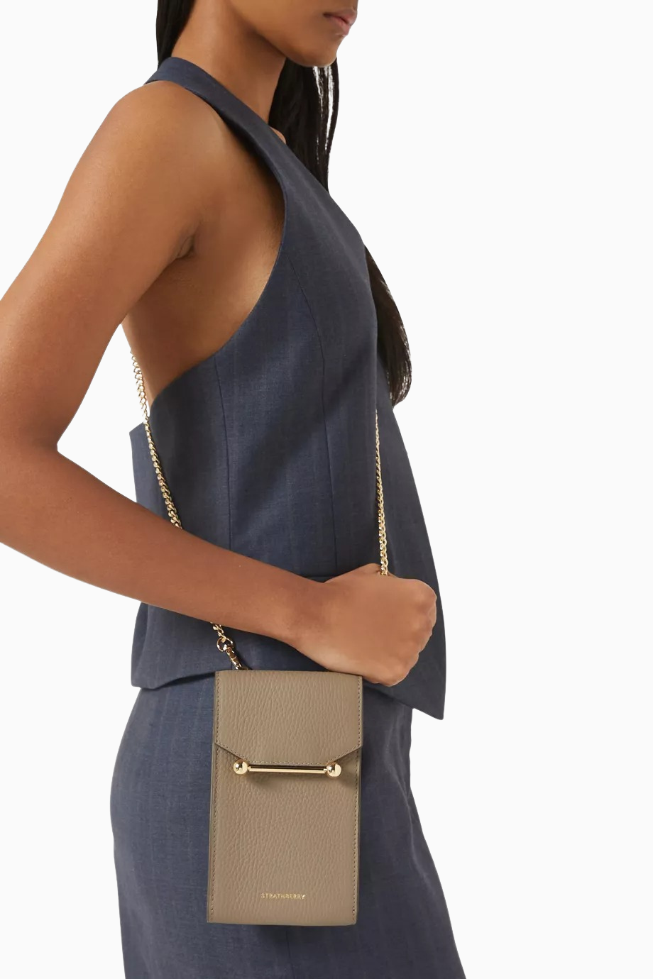 Mosaic Taupe Bej Deri Phone Pouch Çanta, Şık ve Fonksiyonel Tasarım