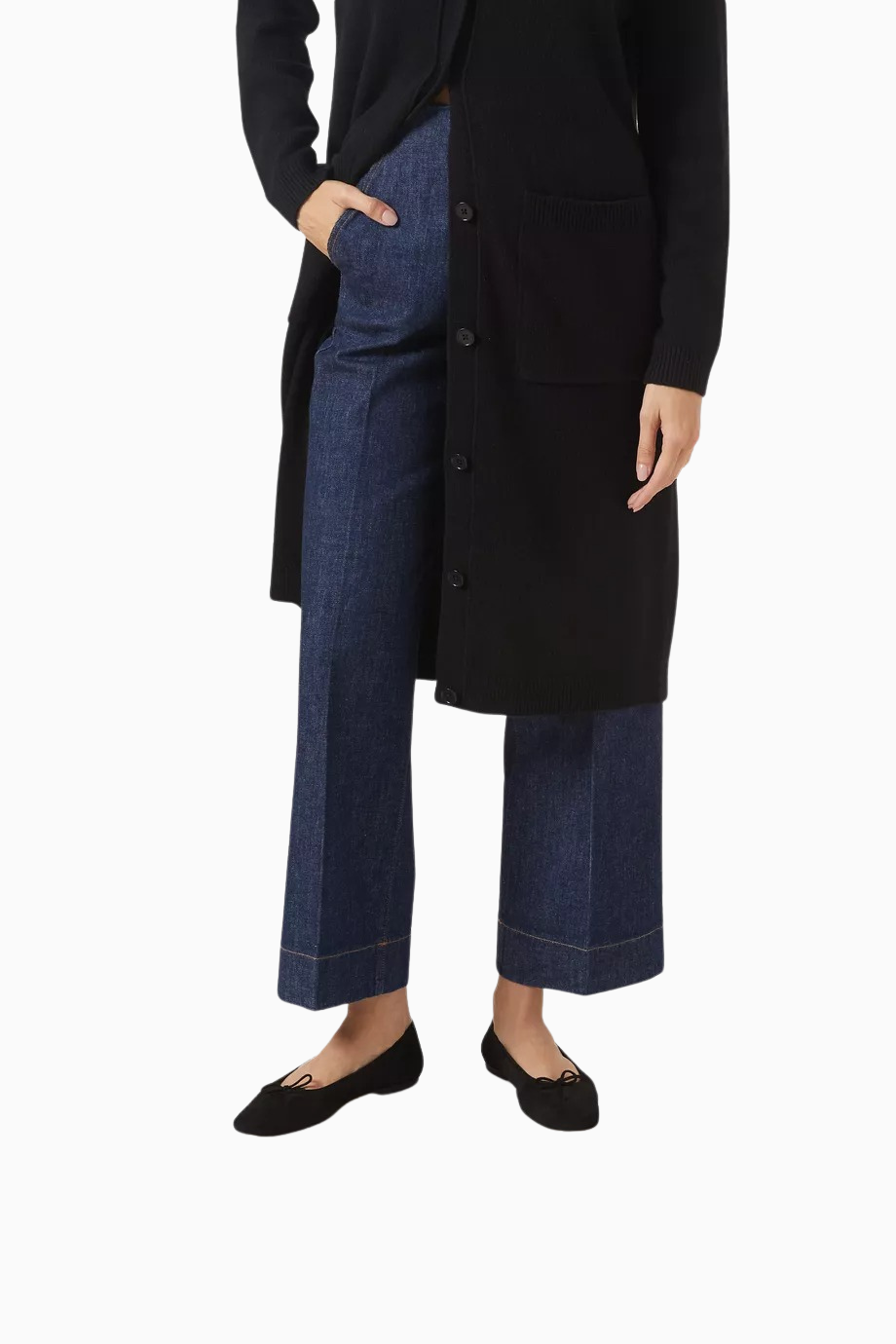 Delfina Babet, Siyah Kid Süet, 8mm Topuklu, Minimalist İtalyan El Yapımı Lüks Tasarım