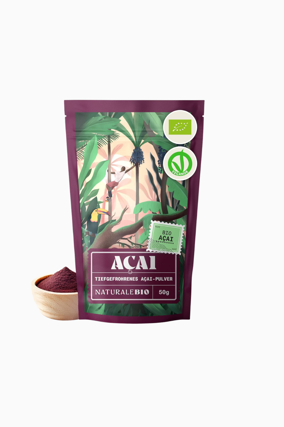 Bio Acai Powder 50 g Organik Freeze Dried Acai Tozu
