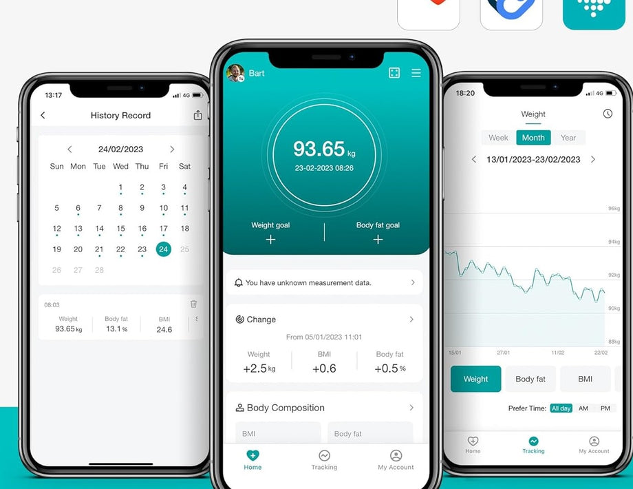 Kişisel Dijital Terazi 2024,225 kg’a Kadar Vücut Yağı ve Kas Kütlesi Analizi, 17 Vücut Ölçümü
