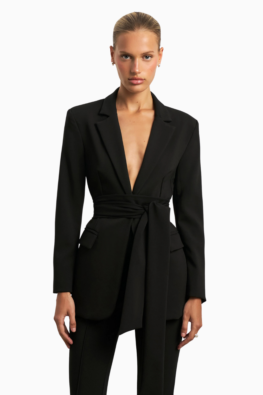 Classic Blazer With Belt Klasik Blazer Kadın Ceket