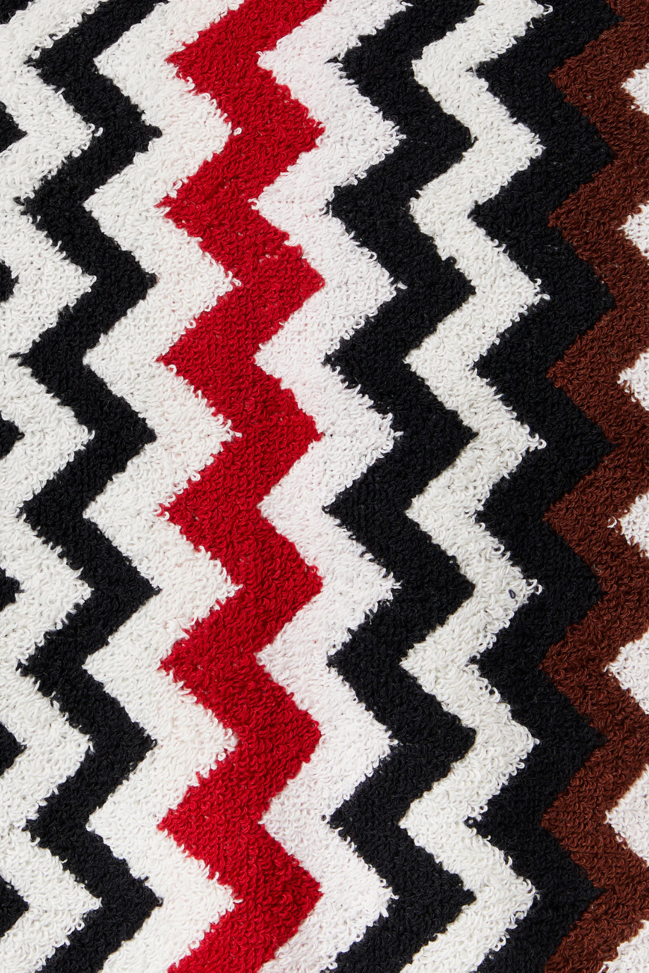 Best Zigzag Kapüşonlu % 100 Pamuk Multicolor Bornoz