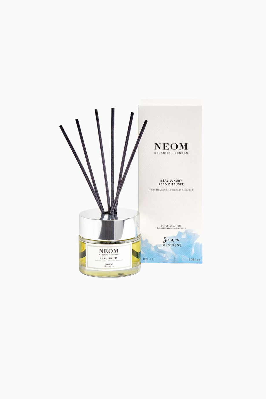 Real Luxury Reed Diffuser 100ml Lavanta, Yasemin ve Brezilya Gül Ağacı Aromalı Oda Kokusu