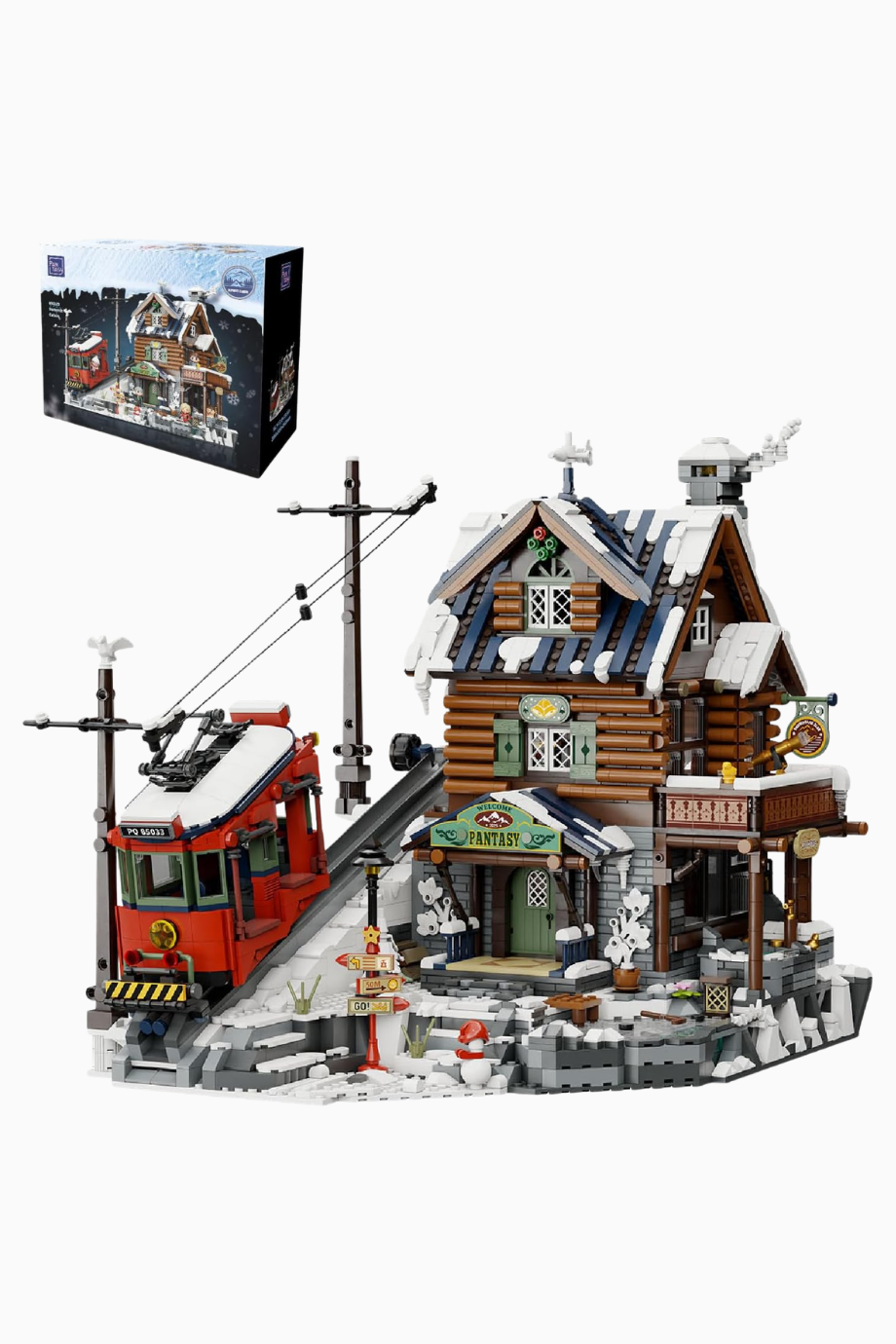 Winter Ski Lodge Yapım Seti 3135 Parça Modüler Kış Dağ Evi Modeli
