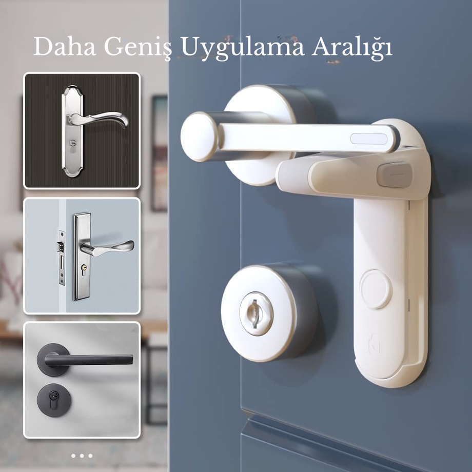2'li Çocuk & Evcil Hayvan İçin Kapı Kolu Kilidi, Bebek Güvenliği & Kolay Kurulum