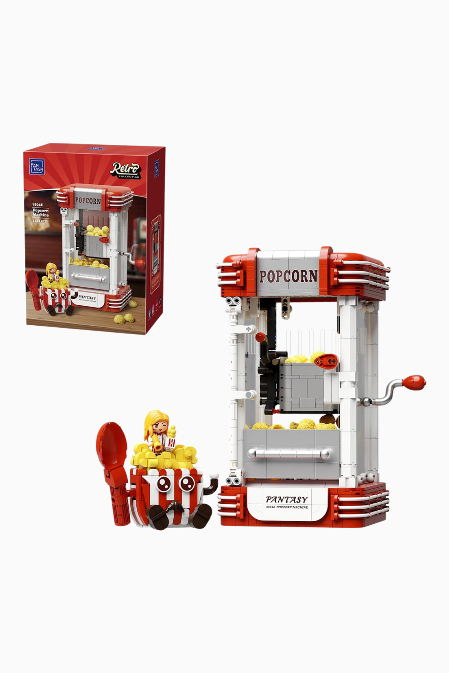 Retro Popcorn Makinesi Yapım Seti Koleksiyonluk Model