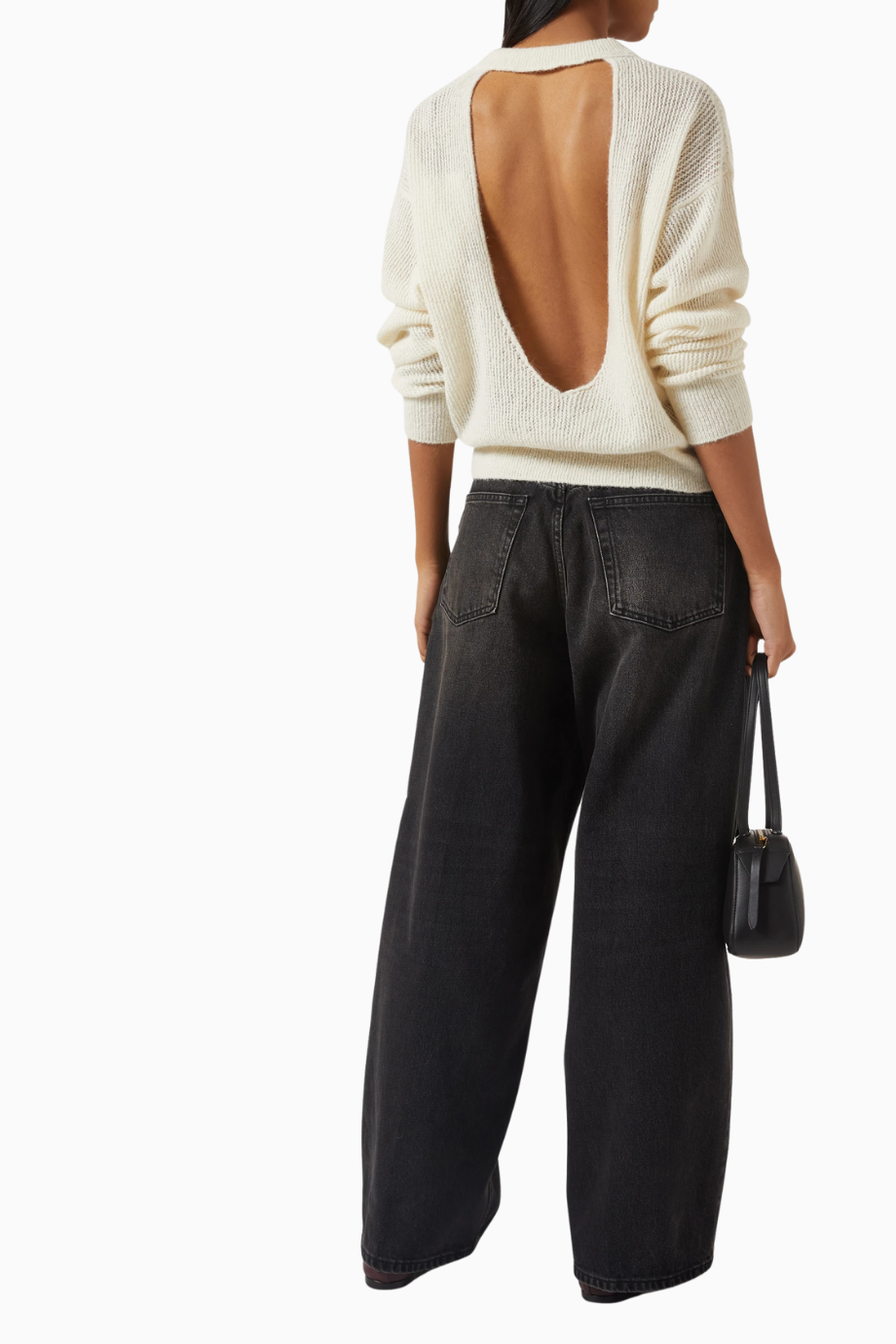 Blair Knit Sweater, Modern Açık Sırt Detaylı Kadın Triko Kazak