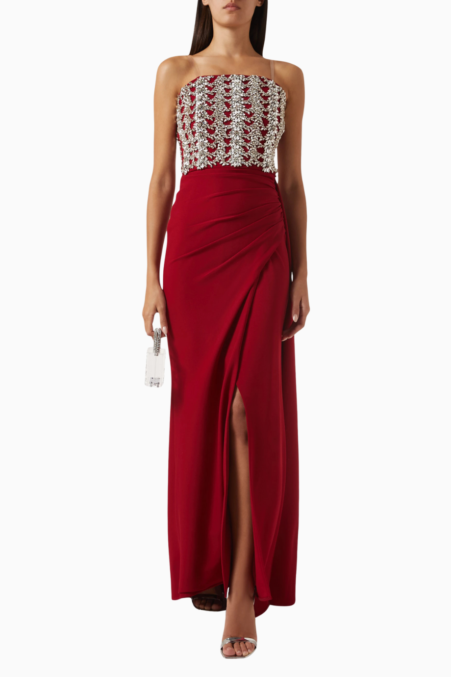 Crystal-embellished Straplez Kristal İşlemeli Kadın Elbise