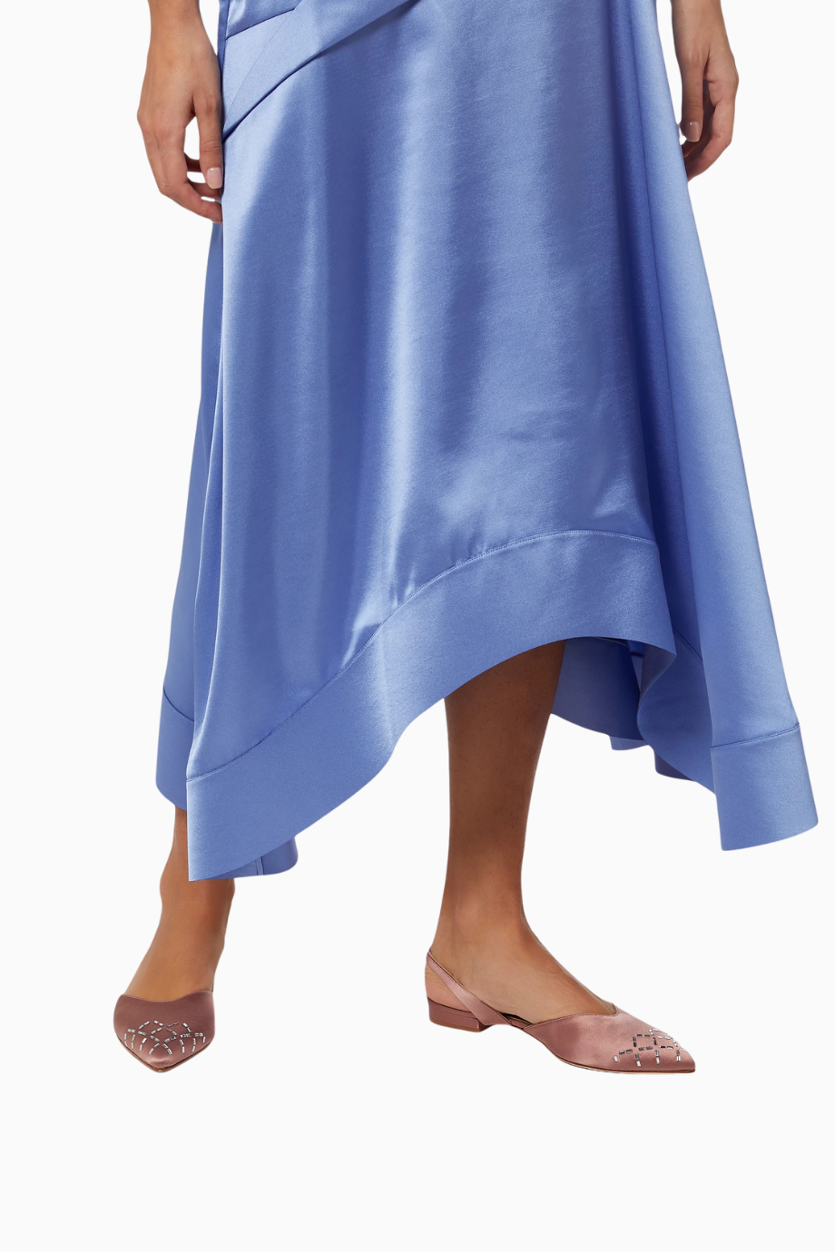 Lerina Rose Saten Taşlı Slingback Ayakkabı, İtalyan Zarafeti