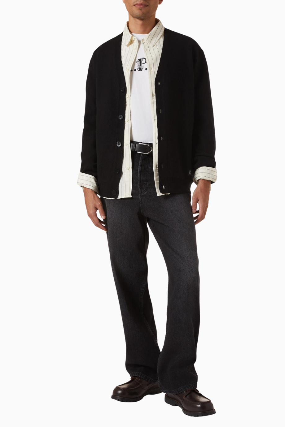 Kenny Erkek Yün Hırka Siyah V Yaka