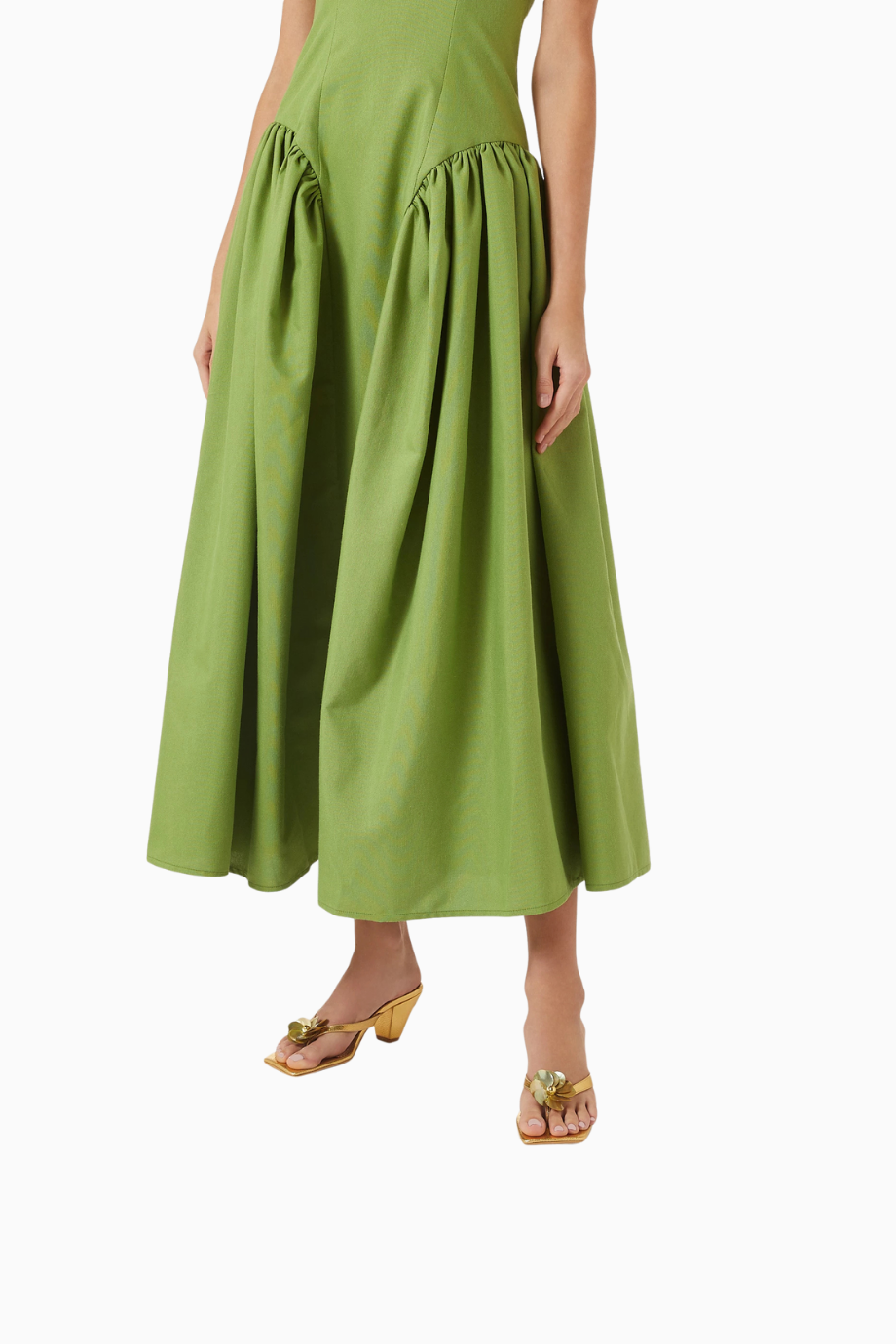 Fleur 55, Metalik Deri Çiçek Detaylı Lüks Thong Mule