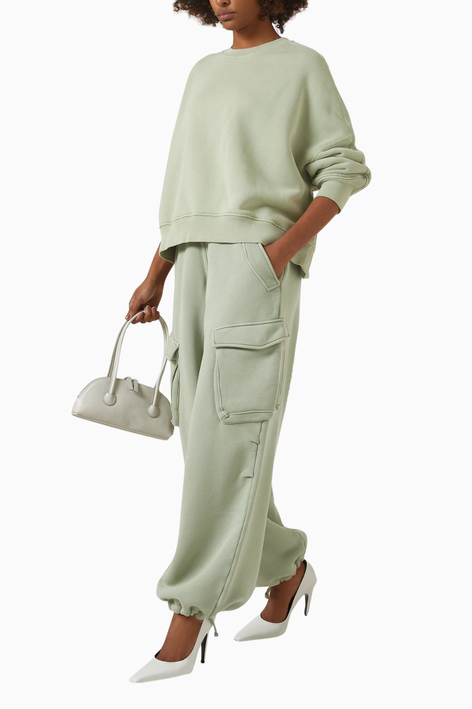 Initial V Notch Sweater, Pamuklu Fleece, Minimalist ve Lüks Günlük Sweater