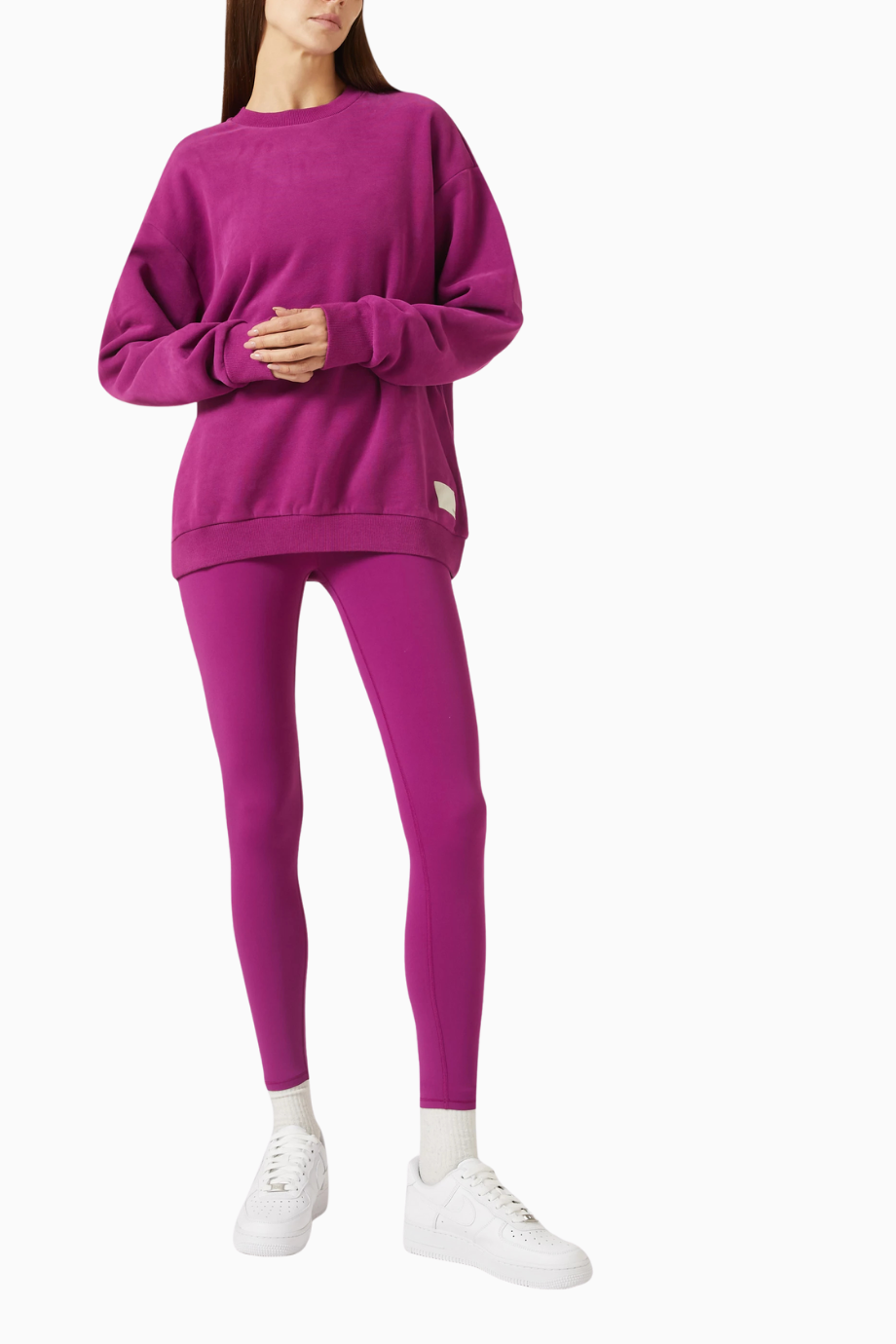 Restore Oversized Sweatshirt, Pembe Organik Pamuk Rahat Günlük Sweatshirt