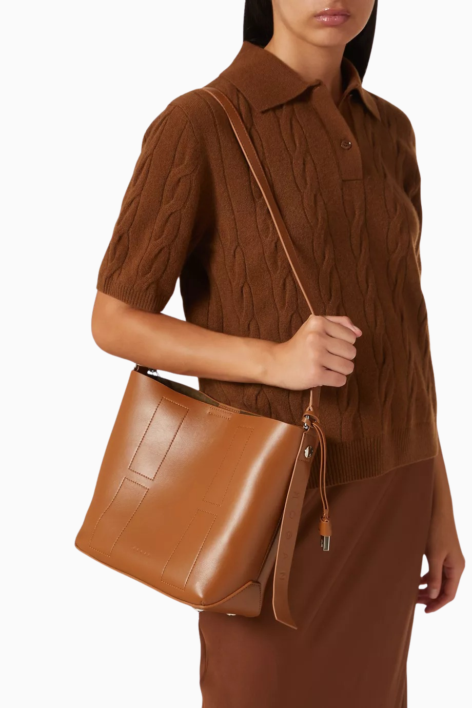 Small Hocket Kahverengi Deri, Zarif ve Lüks Hobo Omuz Çantası, Günlük Şıklık