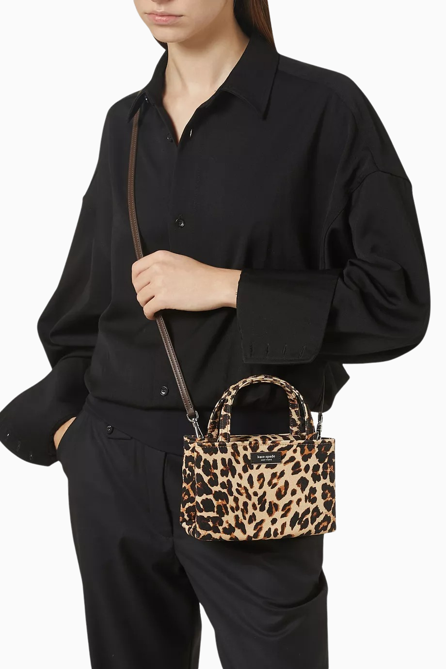 The Original Leopard-Print Icon Bag, Leopar Desenli Kanvas Mini Tote Çanta