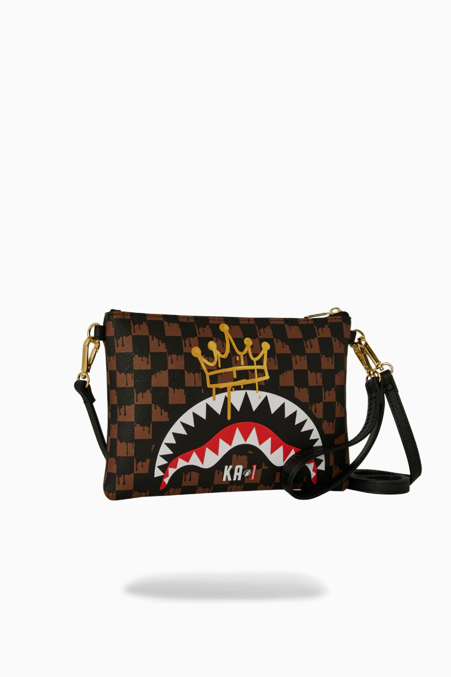 Drip Check Crown x KA1 Clutch Brown Lüks Unisex Deri El Çantası, Sınırlı Sayıda