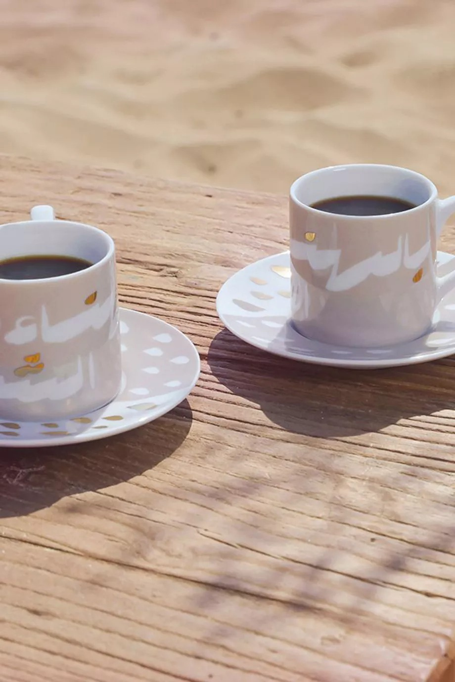 Joud Espresso Fincan ve Tabak Seti 6’lı, 22 Ayar Altın Detaylı