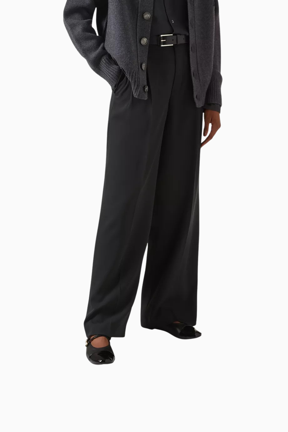 Erin Mary Jane Flats, Deri, İnci Detaylı Çift Kayış, Parlak Burun, Fransız Şıklığı