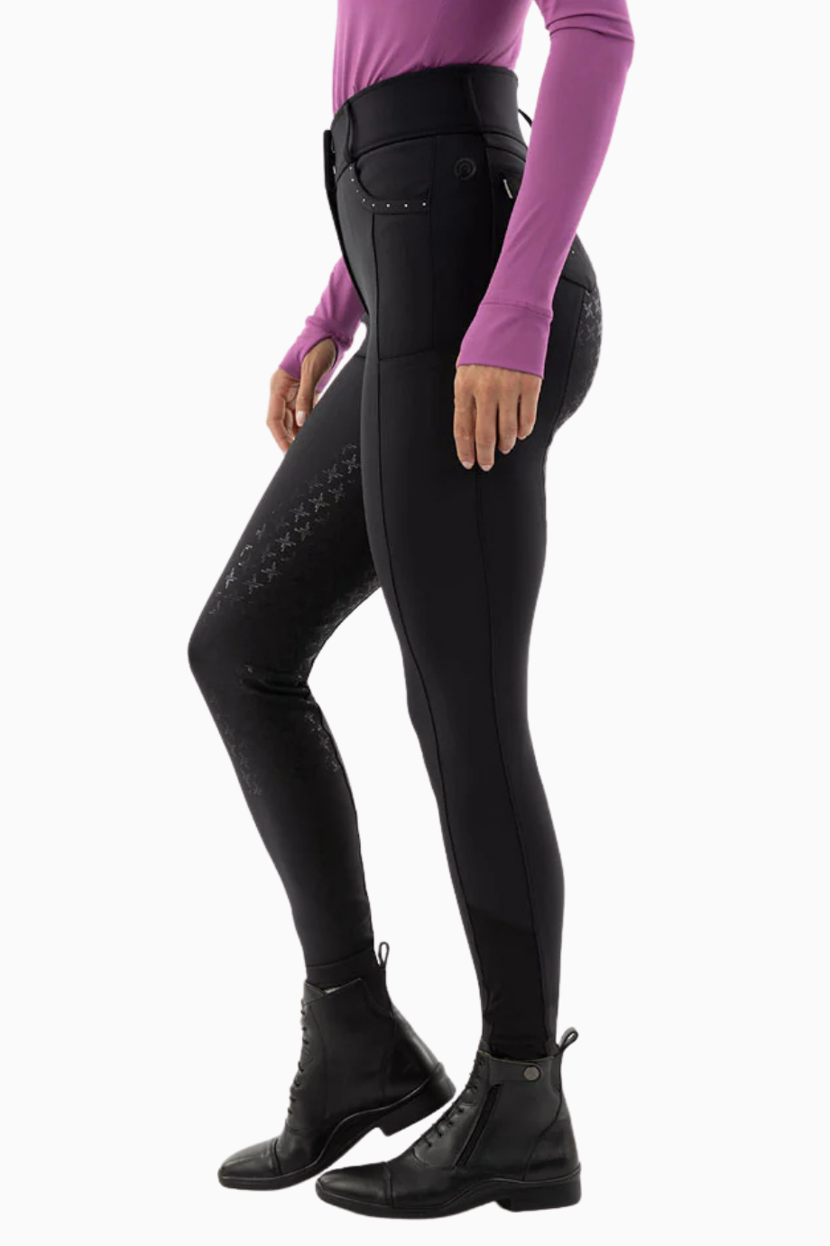 AW24 Yüksek Bel Lüks Kadın Grip Binicilik Pantolonu