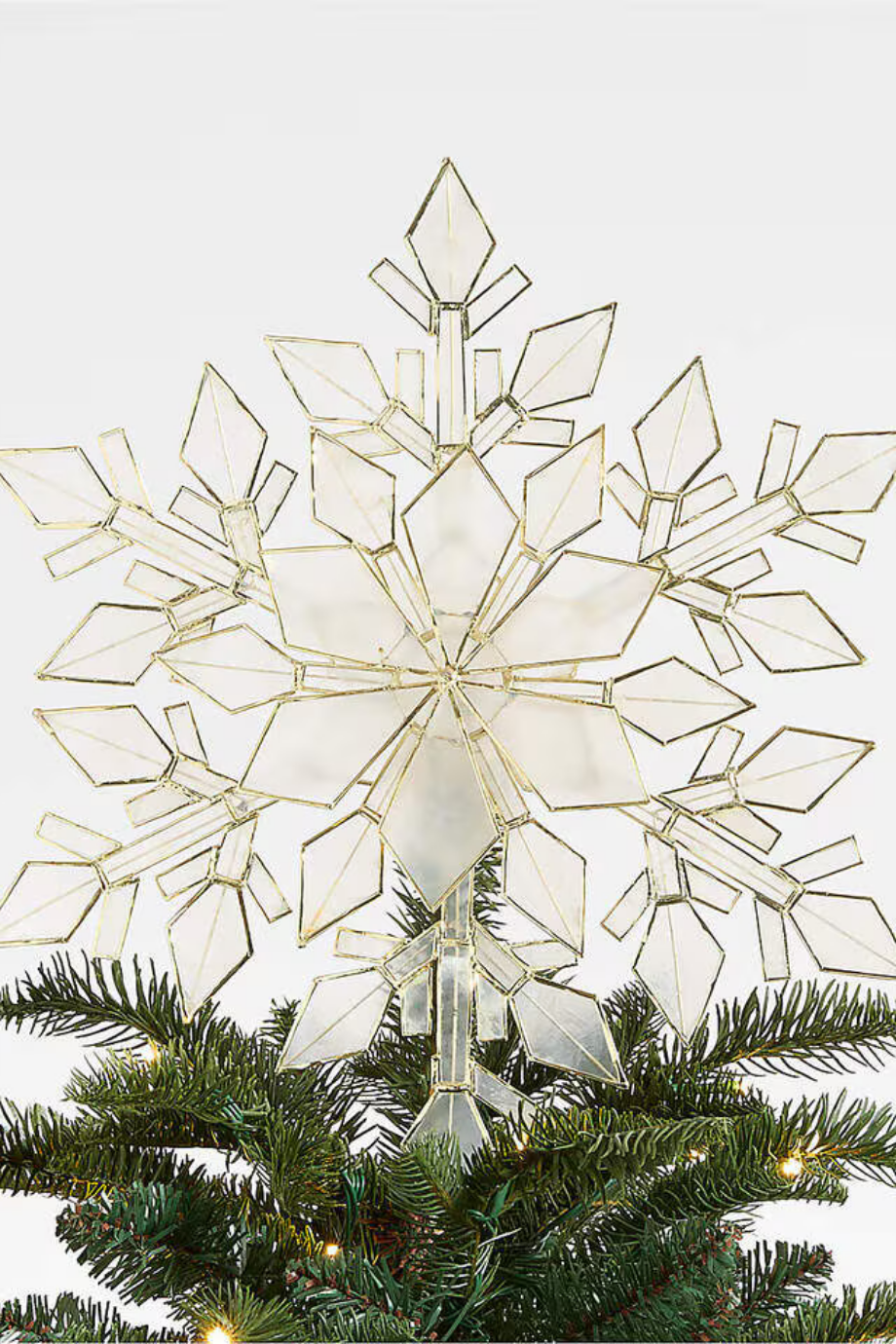Capiz Shell Snowflake Christmas Tree Topper Yılbaşı Ağaç Süsü