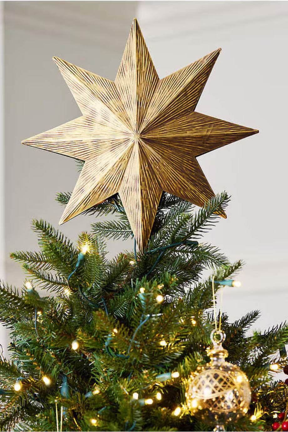 Brass Hammered Metal Christmas Tree Topper Yılbaşı Ağaç Süsü