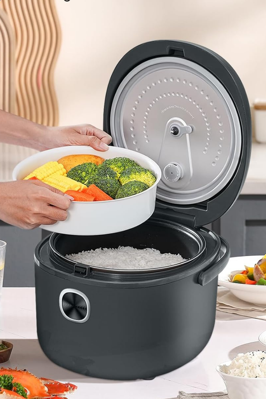 4L Mini Pilav Pişirici 7 Fonksiyonlu, Buhar Sepetli