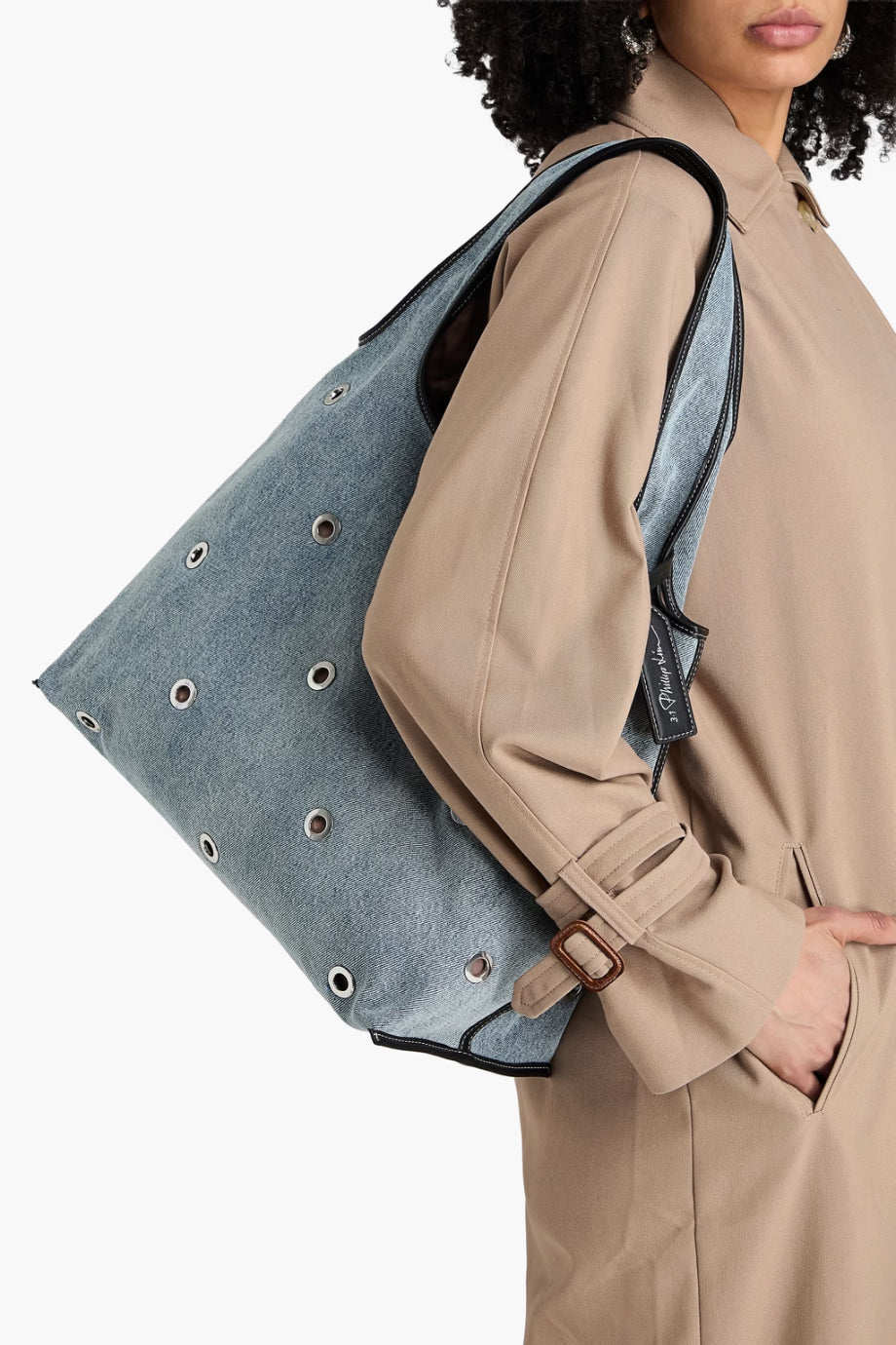 Göz Delikli Denim Lüks Kadın Omuz Çantası