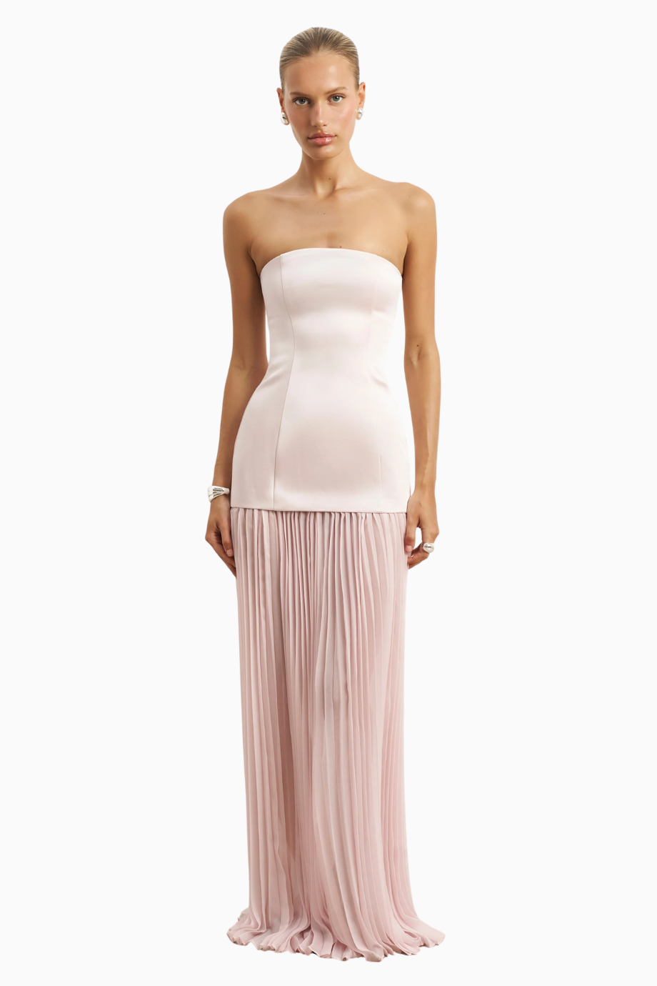 Satin Structured Bodice Gown Kadın Elbise