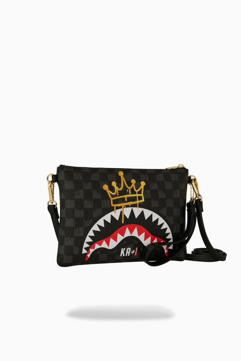 Drip Check Crown x KA1 Clutch Black Lüks Unisex Deri El Çantası, Sınırlı Sayıda