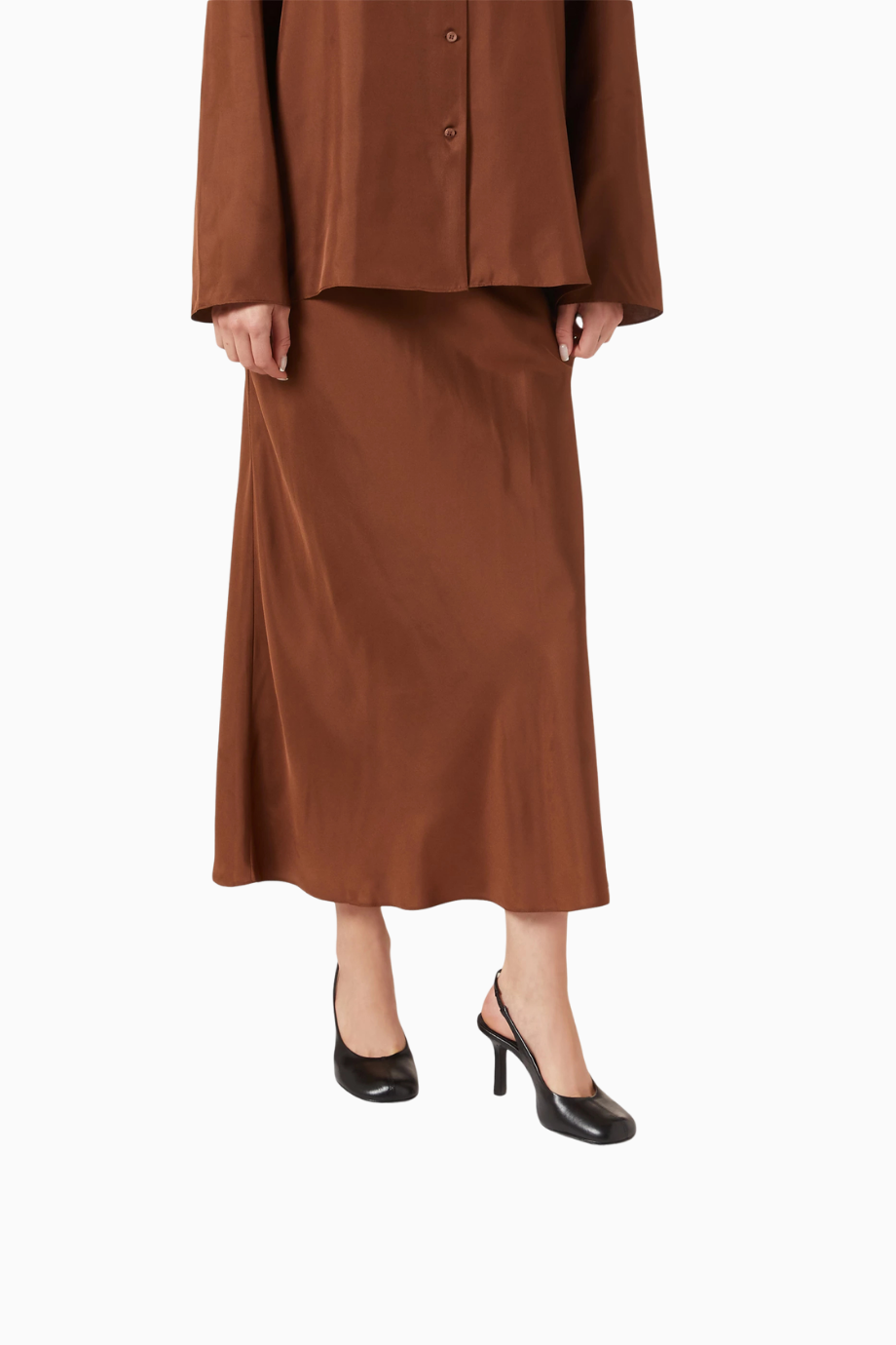 Brigitte 96 Siyah Nappa Deri Elastik Bantlı, Lüks Slingback Yüksek Topuklu Ayakkabı