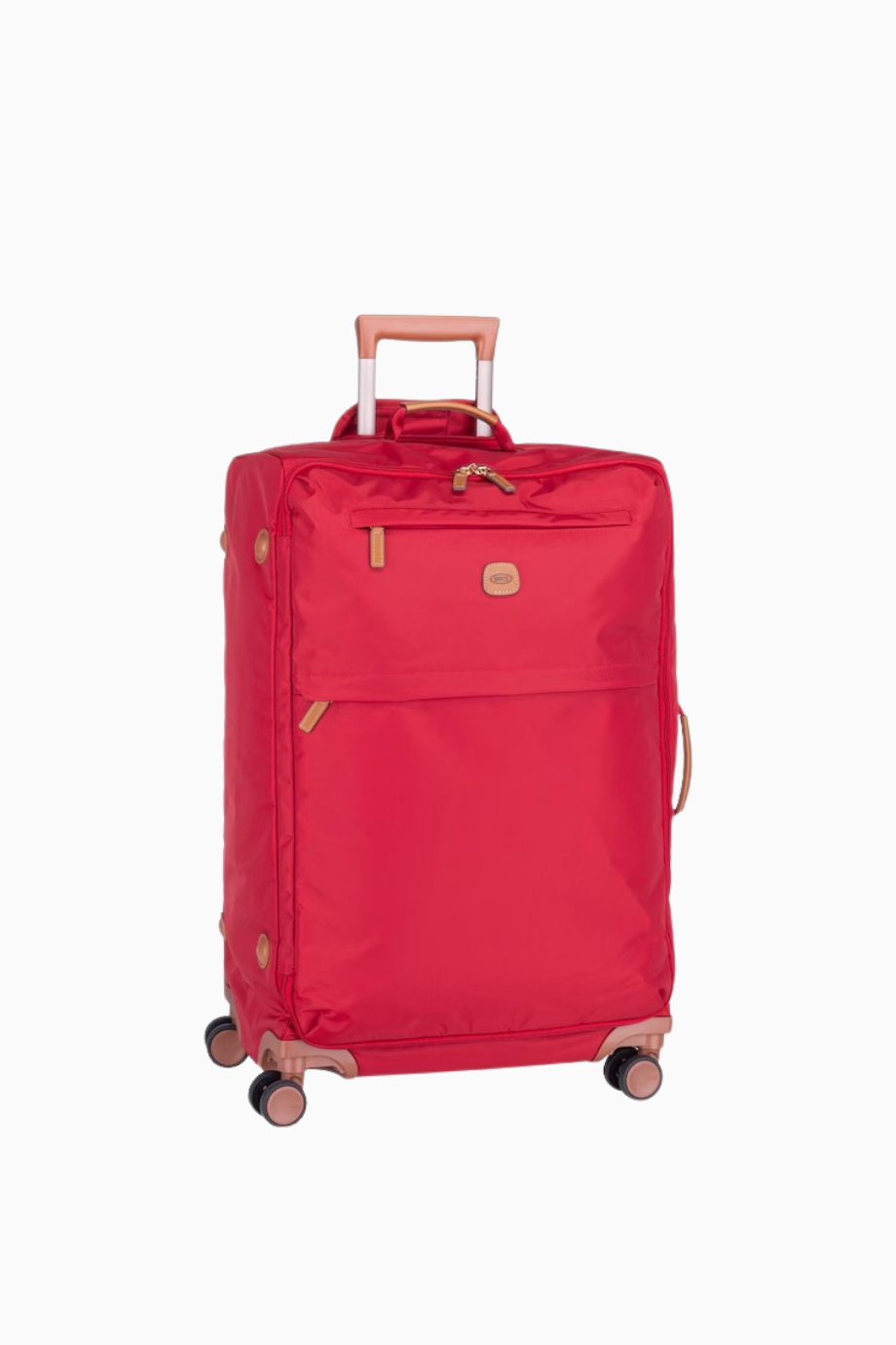 X-Travel 71 cm Parlak Geri Dönüştürülmüş Naylon ve Deri Detaylı Lüks Seyahat Valizi