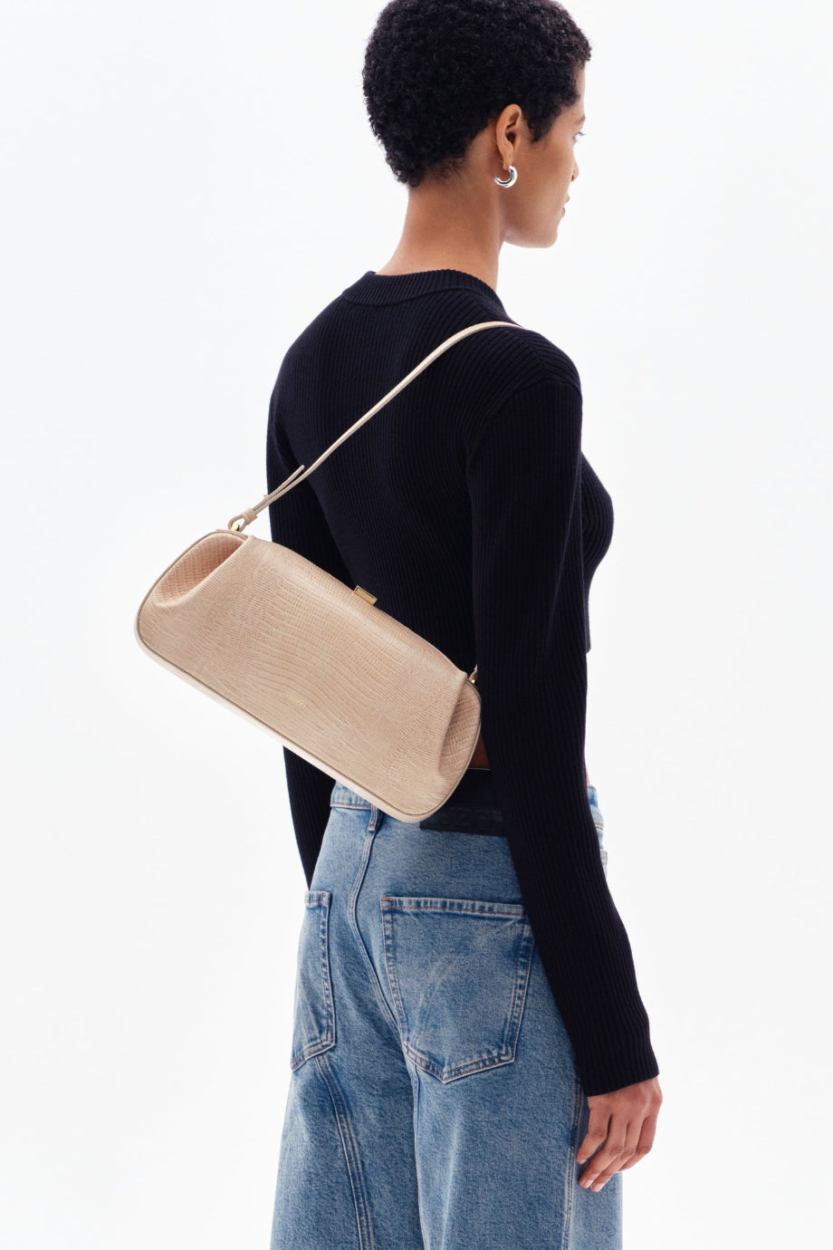 Oyster Embossed Lizard %100 Deri, Lüks İtalyan Clutch ve Omuz Çantası