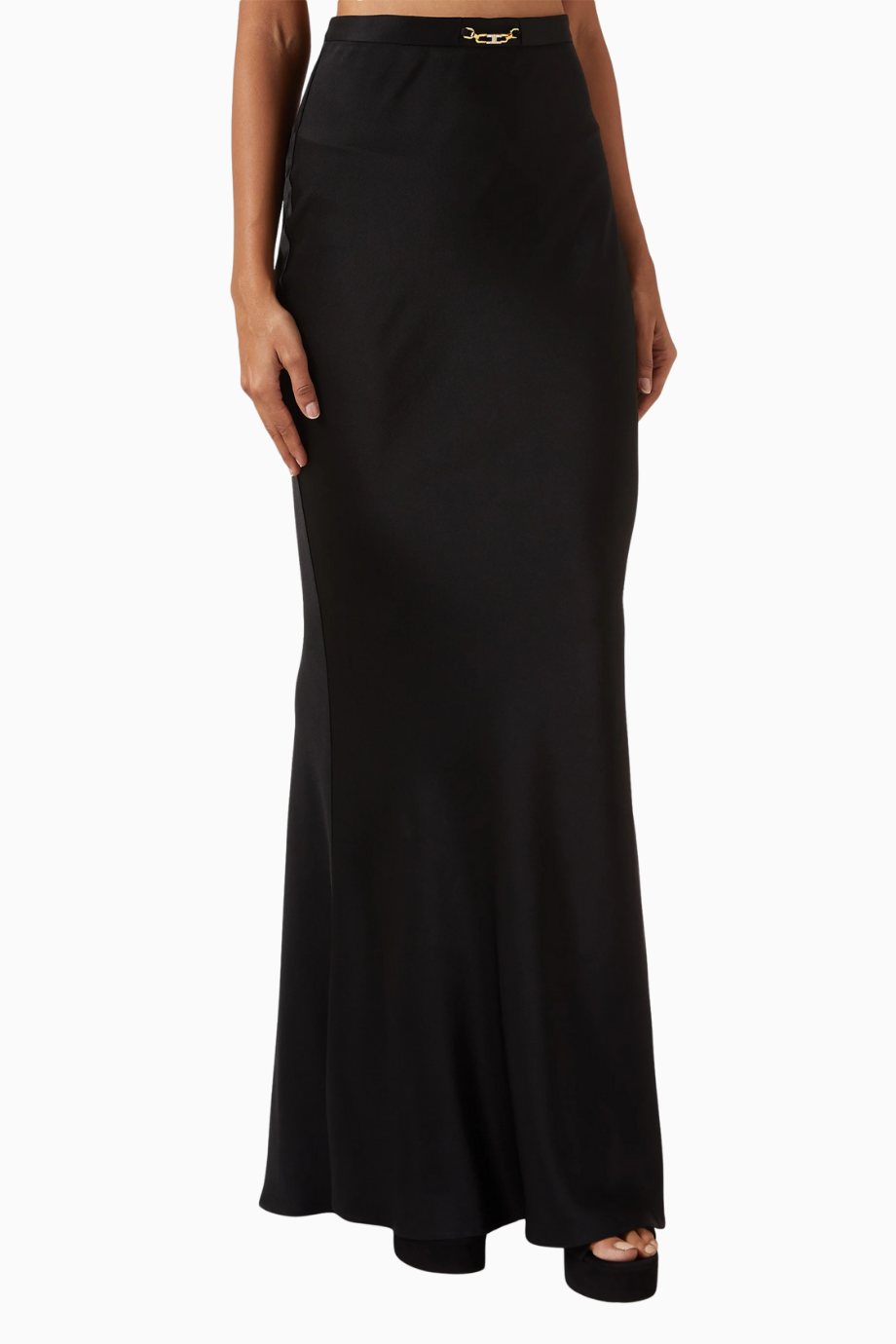 Mermaid Saten Krep Uzun Etek, Zincir Detaylı Şık Tasarım