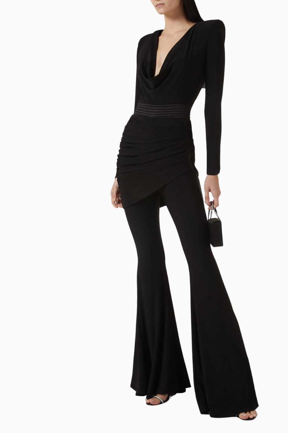 Rock Your Baby Siyah Stretch Jersey Tulum, Zarif ve Vücuda Oturan Tasarım