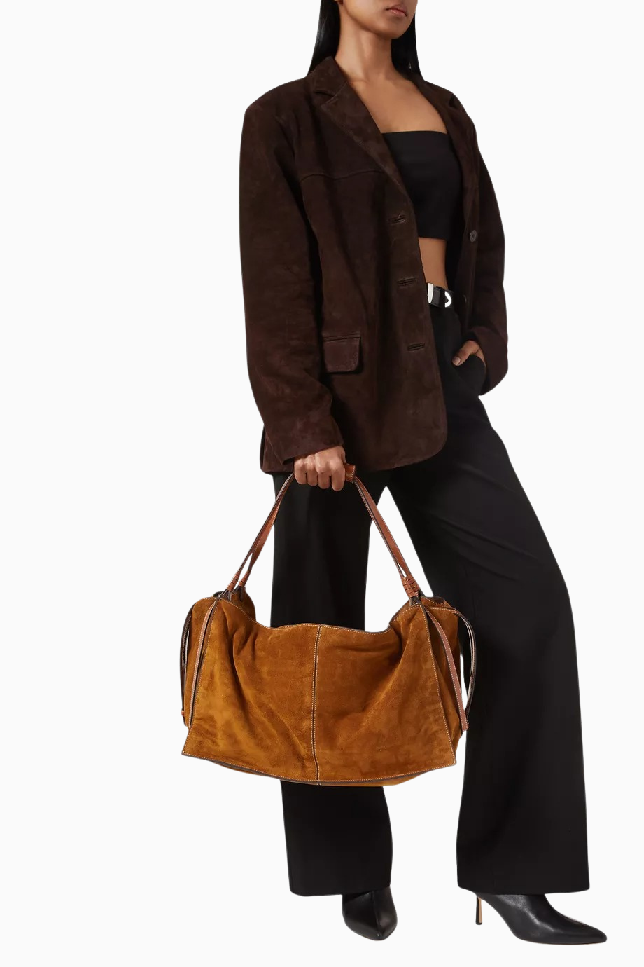 Harold Taba Süet Large Hobo Çanta, Günlük Şıklık ve Fonksiyonel Tasarım