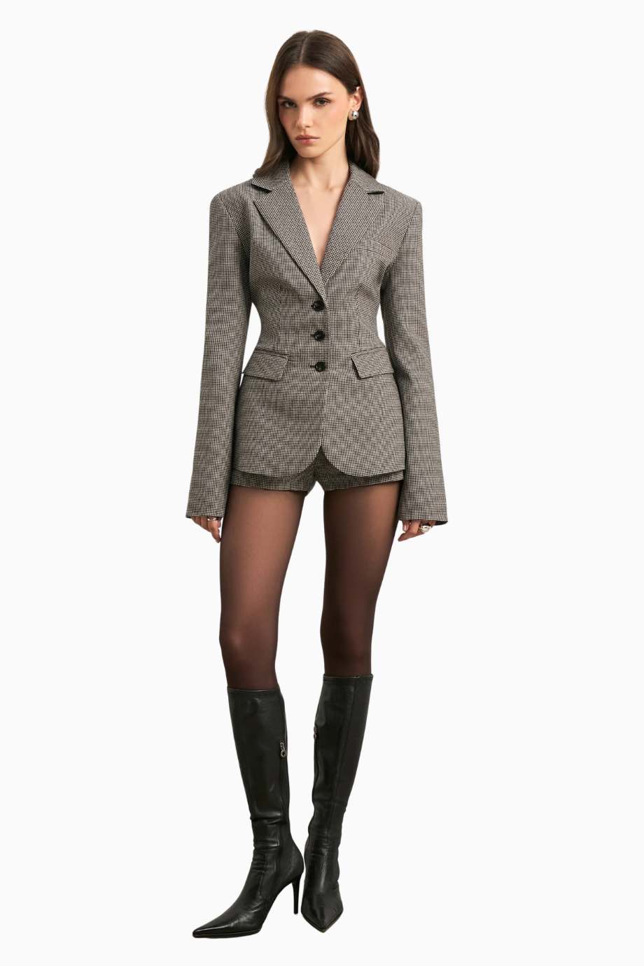 Tek Düğmeli Belden Oturan Kadın Blazer