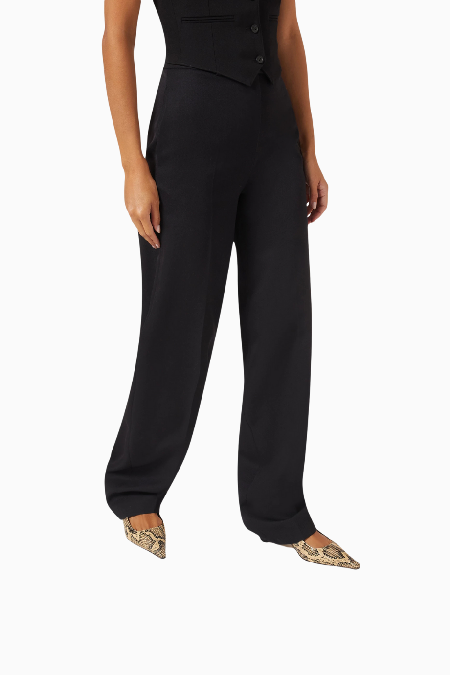 Catrina, Yılan Desenli Deri Slingback Topuklu Ayakkabı