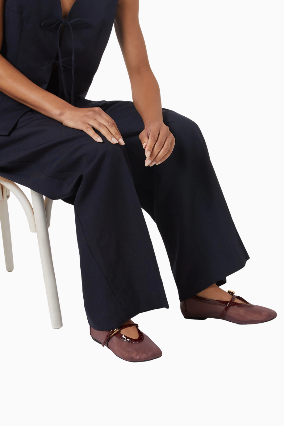 Mary Jane Burgundy File ve Rugan Deri Tokalı, Lüks Balerin Ayakkabı