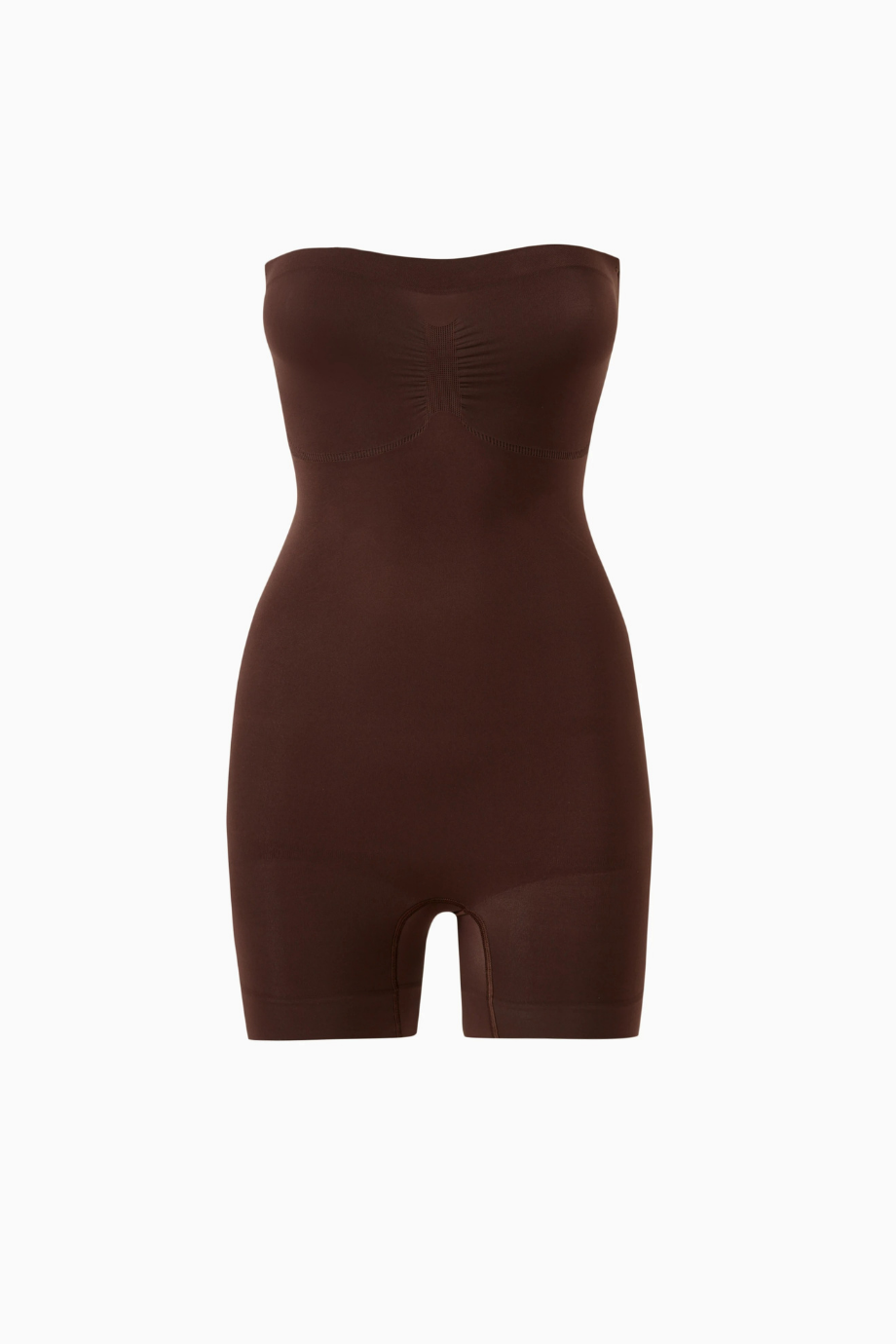Seamless Sculpt Strapless Mid-Thigh Bodysuit, Askısız Şekillendirici Tulum