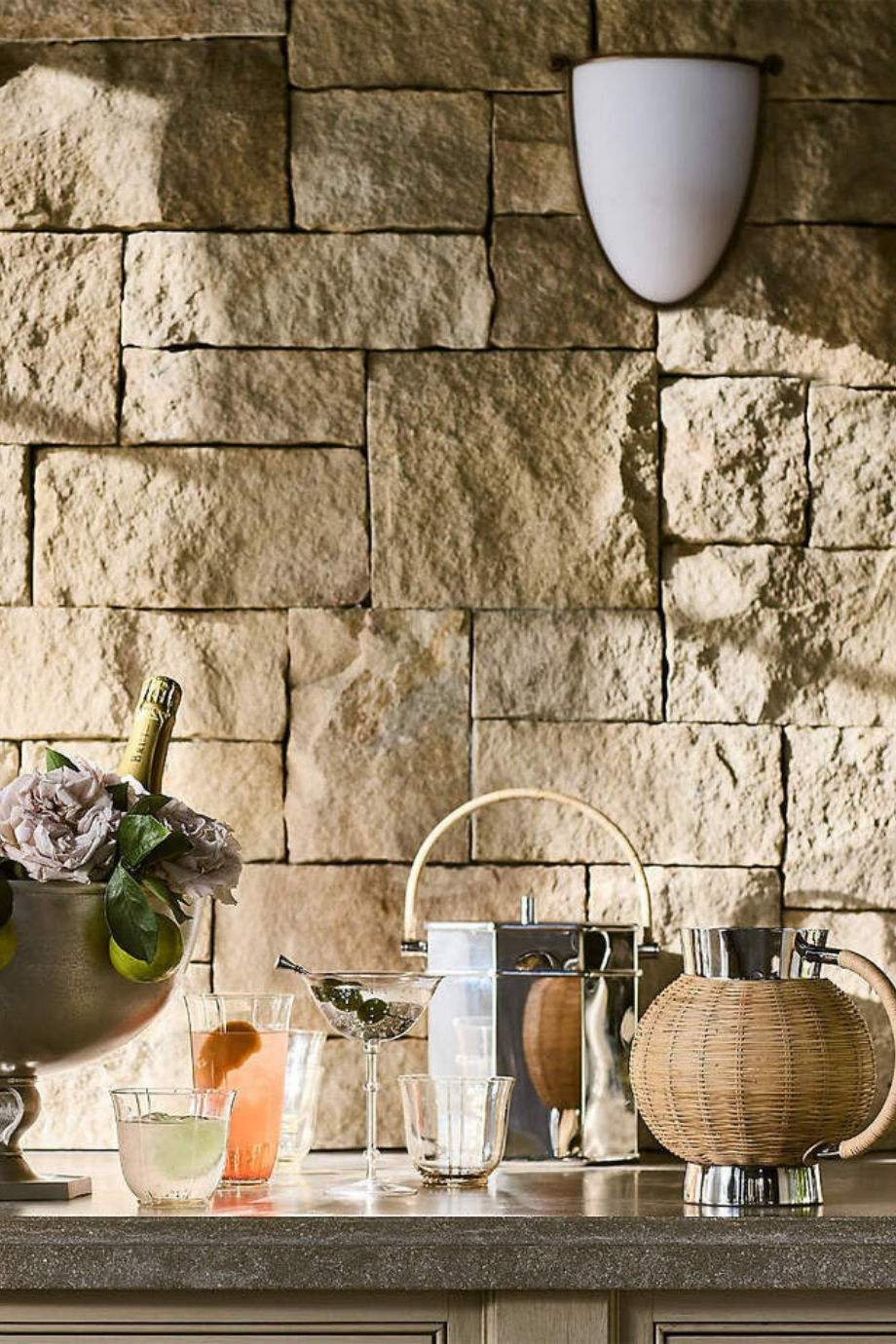 Jake Arnold Baselby Buz Kovası, Paslanmaz Çelik, Doğal Rattan Saplı, El İşçiliğiyle