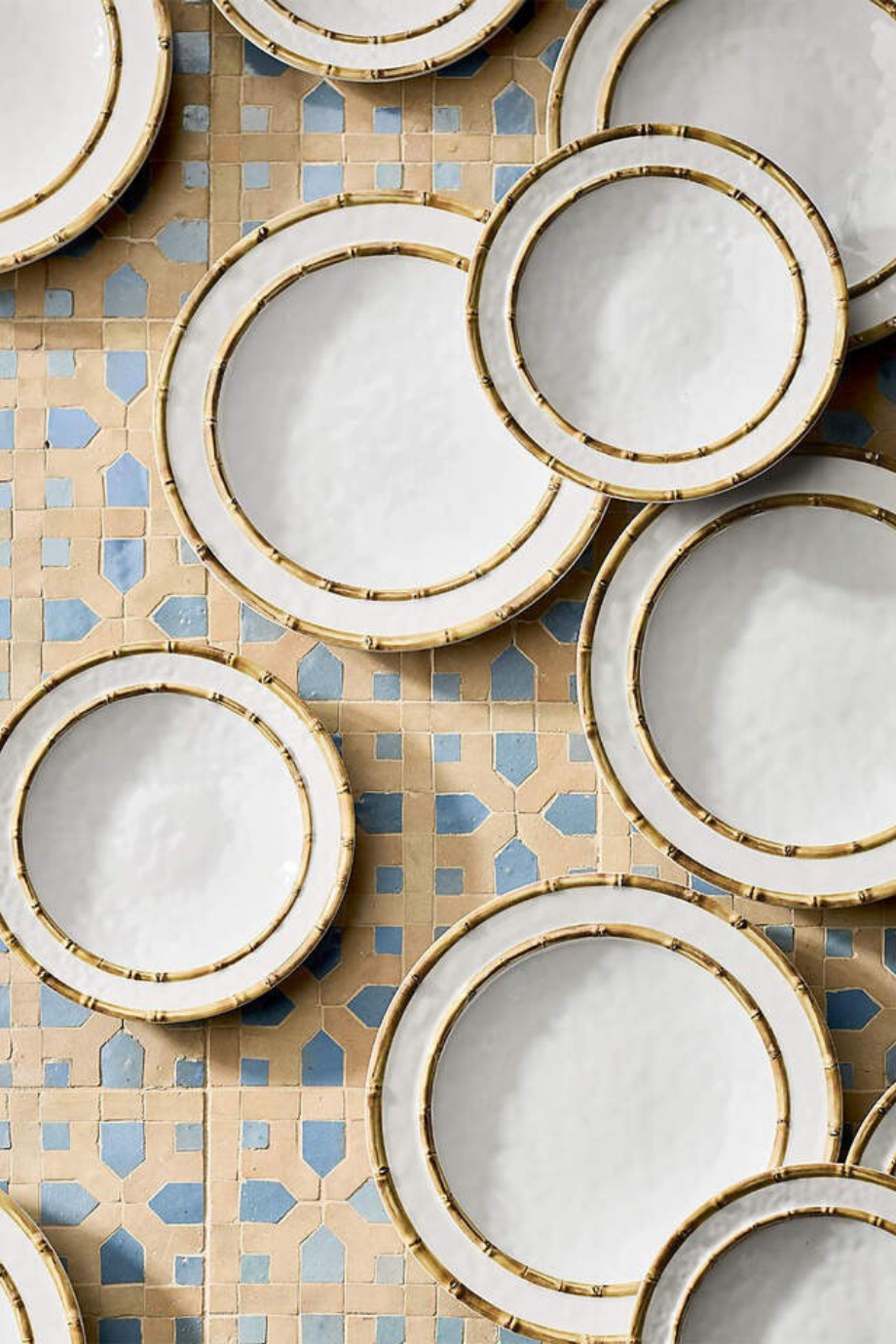 Jake Arnold Abbott Beyaz & Bambu Melamin Servis Kasesi