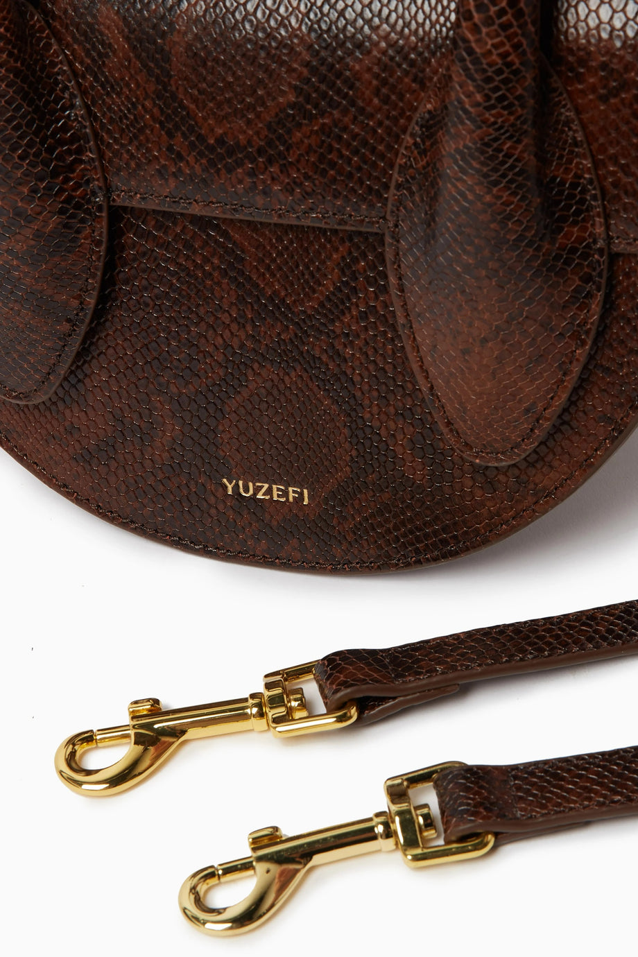 Pretzel Çanta, Yılan Desenli İnek Derisi, Çapraz ve Ayarlanabilir Askılı