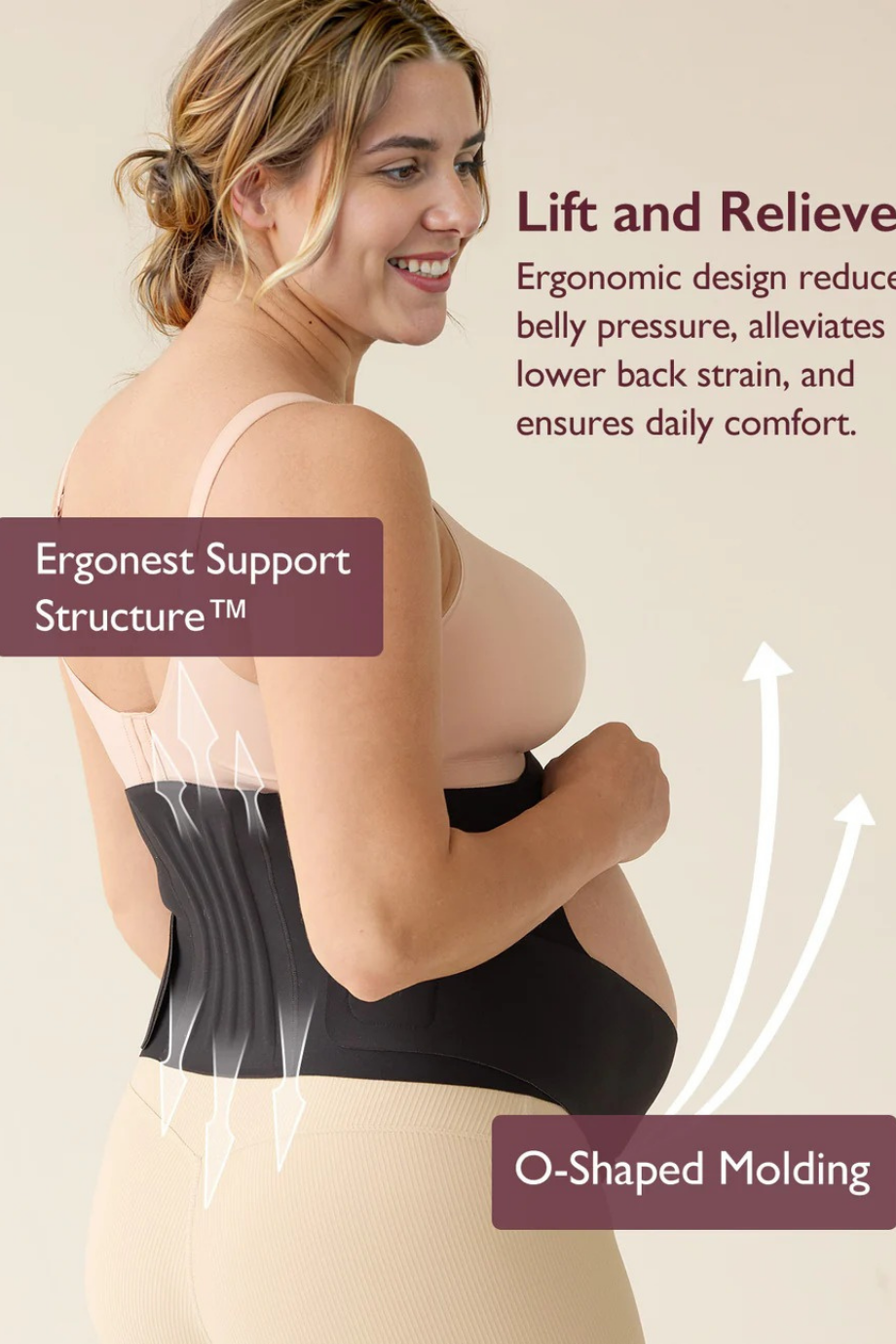 CozySupport Ergonest Görünmez ve Nefes Alabilir Hamilelik Bel Bandı