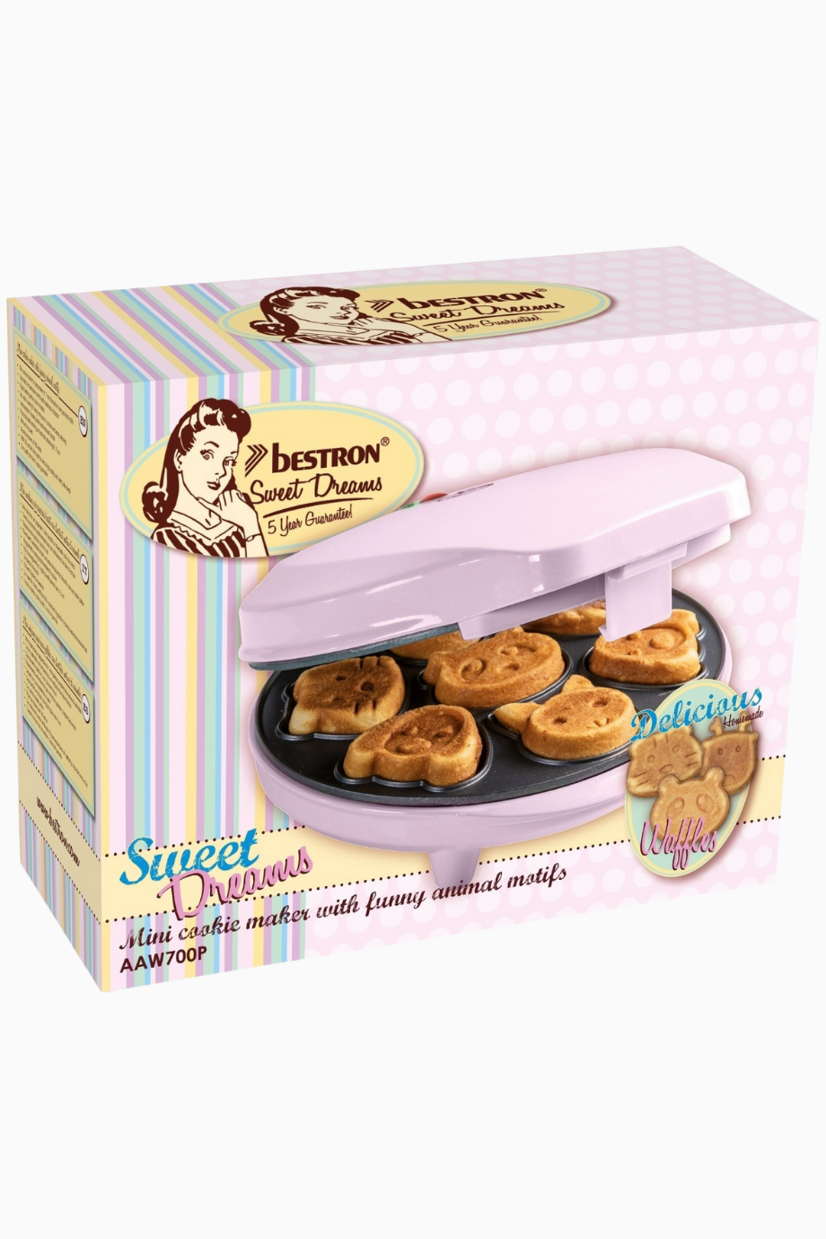 Retro Mini Hayvan Motifli Waffle Makinesi