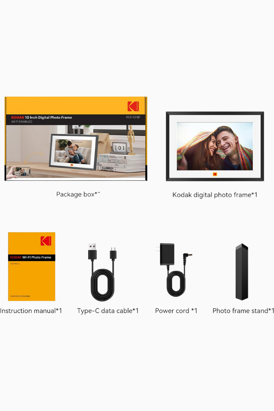 10” Wi-Fi Dokunmatik Dijital Fotoğraf Çerçevesi, 32 GB