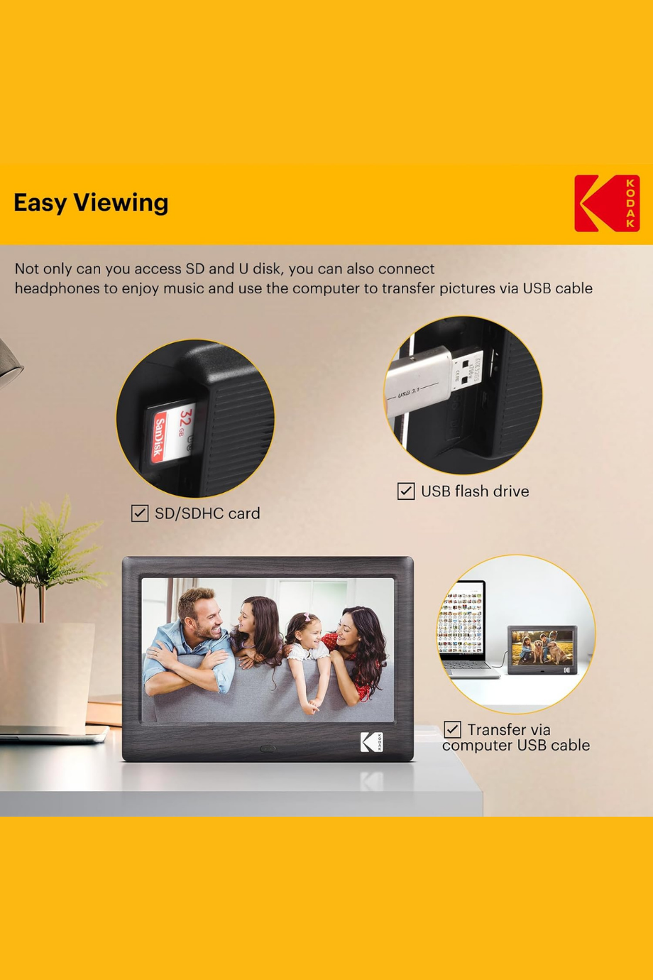 7” IPS Uzaktan Kumandalı Dijital Fotoğraf Çerçevesi