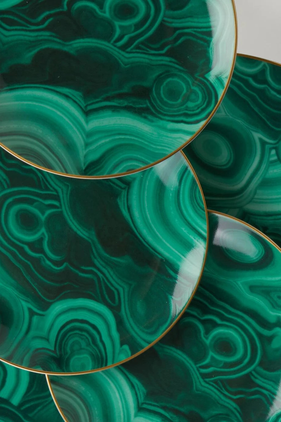 Malachite 4’lü Porselen Canape Tabağı